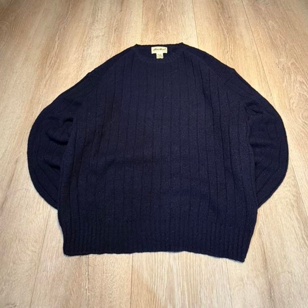 Eddie-bauer Men's Navy and Blue Jumper